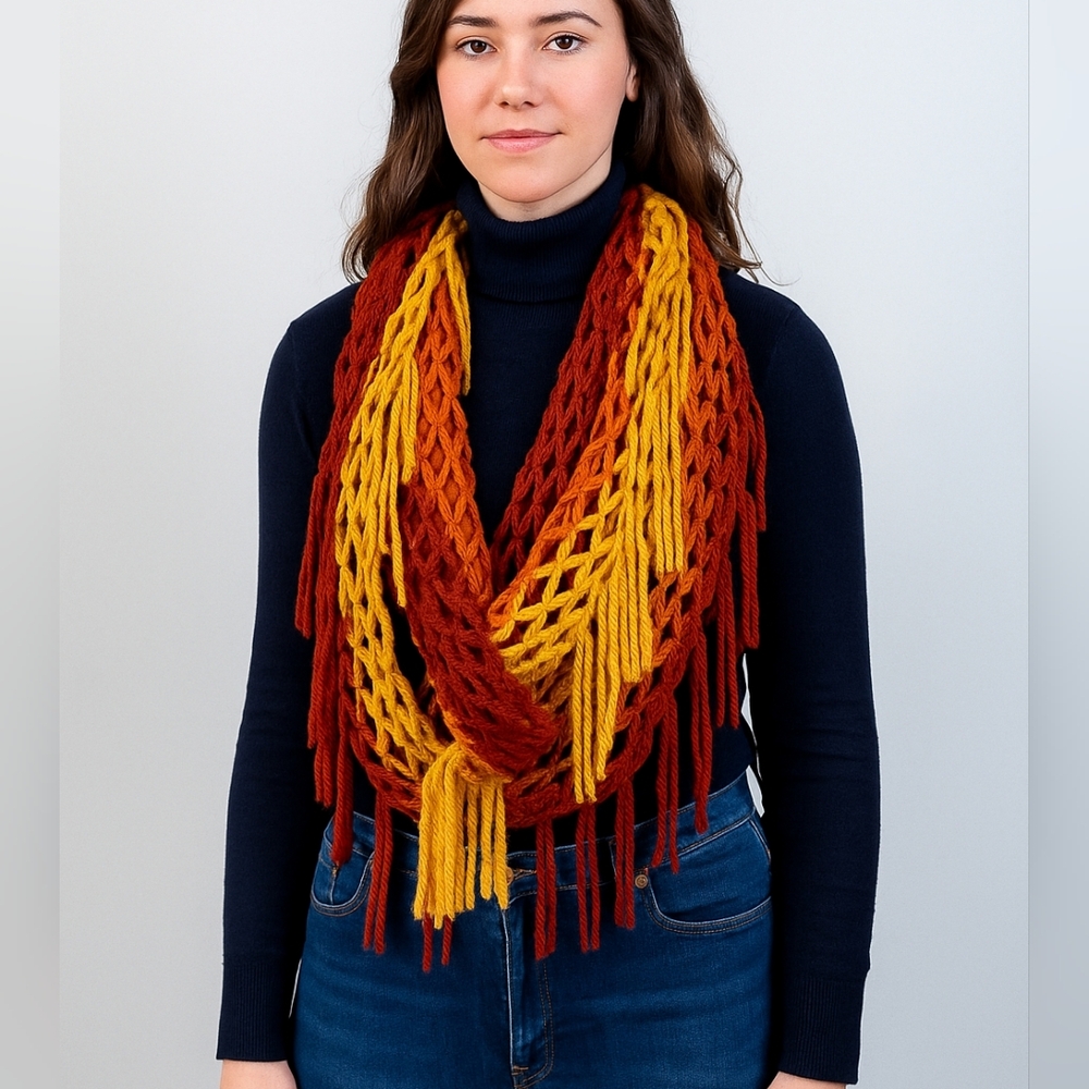 Ombre Scarf Gorgeous Colors And Fringe On Both Sides!